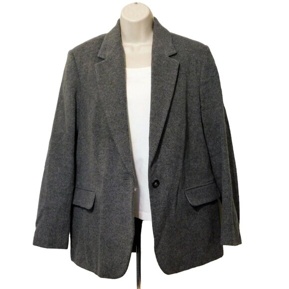 Preston & York Jacket 12 Gray Long Sleeve Lined Career Wool Cashmere Blend - Picture 2 of 6